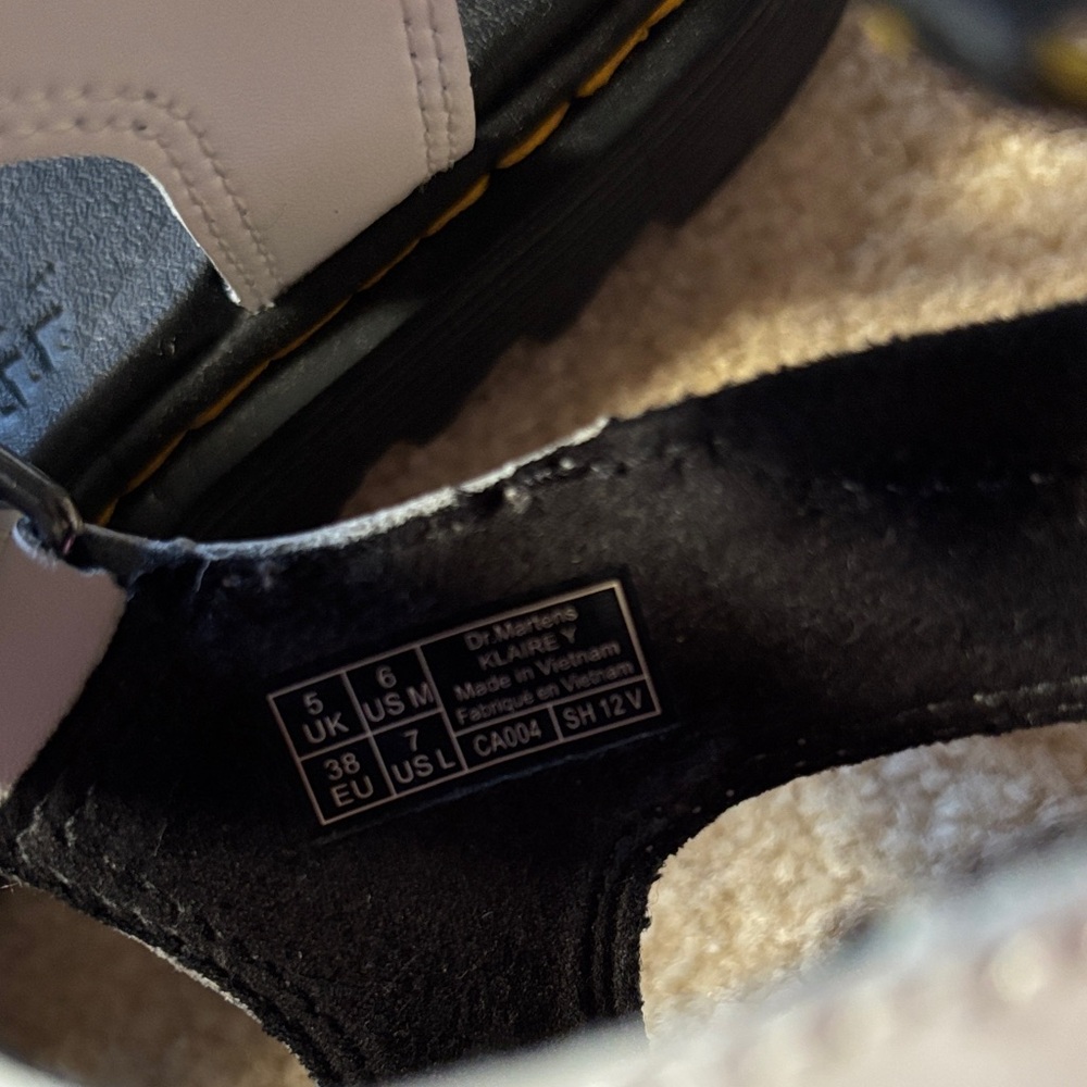 Dr. Martens White and Black Strappy Kids Sandals - Picture 6 of 9
